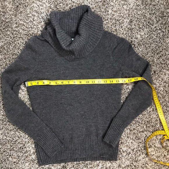 Tweeds Gray 100% Merino Wool Cowl Neck Sweater Petite - Picture 7 of 9